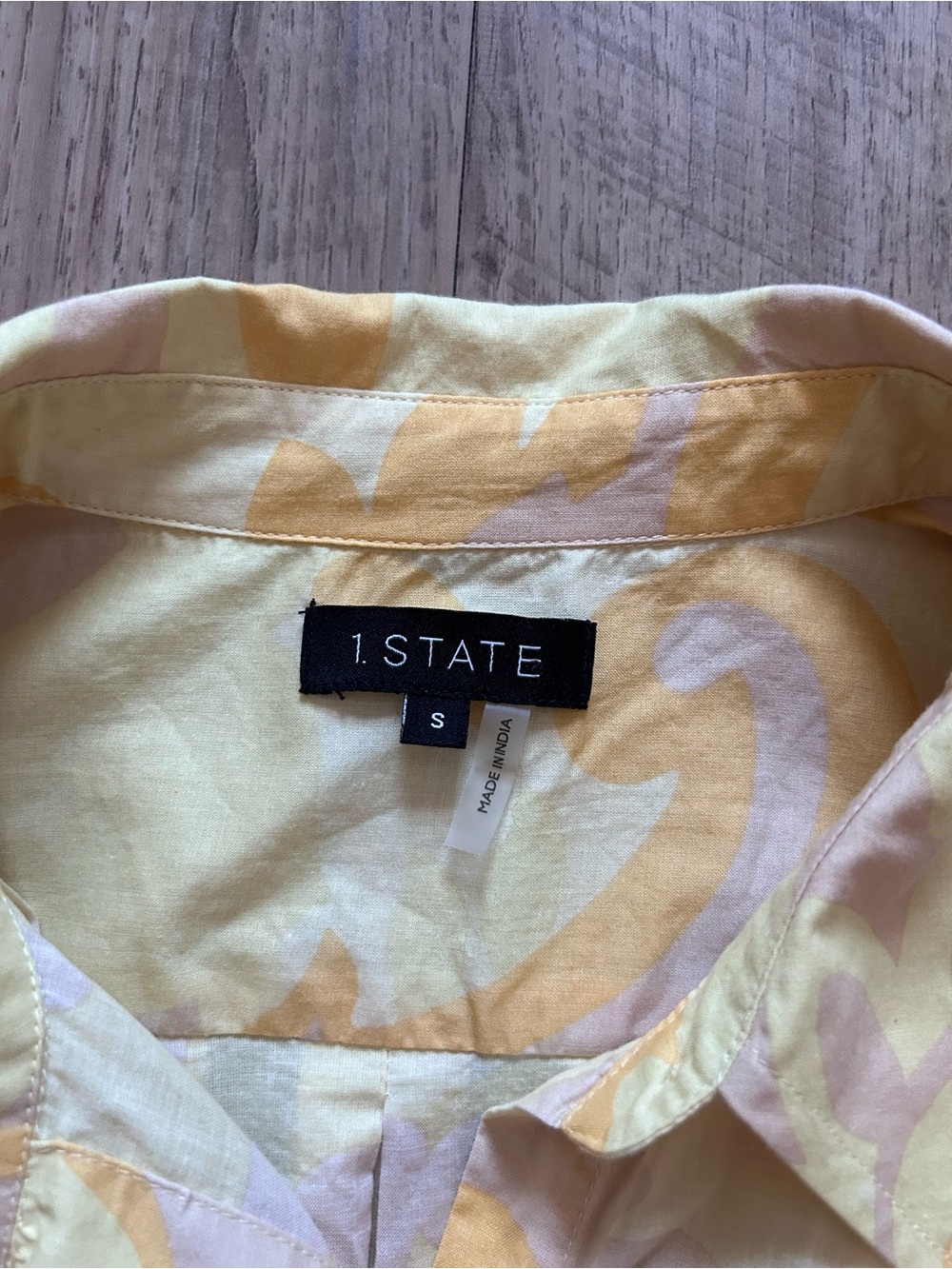 1. State Short-Sleeve Light pale butter Yellow Button front Shirt dress summer - Picture 3 of 9